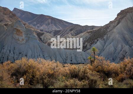 Paysage de collines du désert de Tabernas Almeria Espagne nature Adventure Voyage Europa Banque D'Images