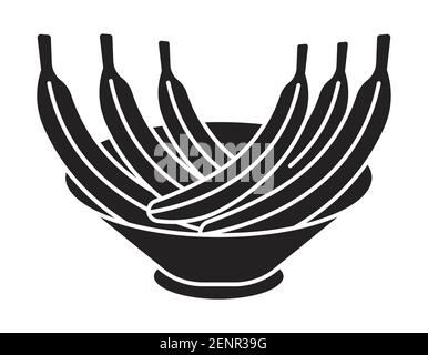 Icône vectorielle plate un bol de fruits banane pour les applications et sites web Illustration de Vecteur