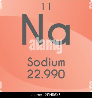 Na sodium Alkali métal diagramme d'illustration de vecteur d'élément chimique, avec numéro atomique et masse. Conception plate à gradient simple pour l'enseignement, le laboratoire Illustration de Vecteur