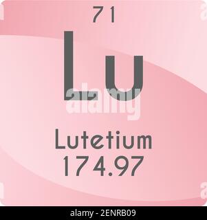 Lu Lutetium lanthanide diagramme d'illustration du vecteur des éléments chimiques, avec nombre atomique et masse. Conception plate à gradient simple pour l'enseignement, le laboratoire Illustration de Vecteur