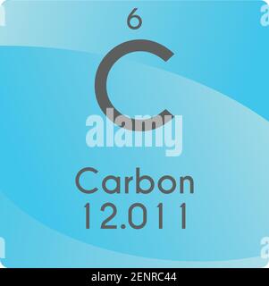 C carbone métal non réactif diagramme d'illustration du vecteur d'élément chimique, avec numéro atomique et masse. Conception plate à gradient simple pour l'enseignement, le laboratoire, Illustration de Vecteur
