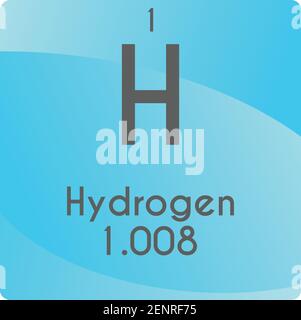 H hydrogène métal non réactif diagramme d'illustration du vecteur d'élément chimique, avec numéro atomique et masse. Conception plate à gradient simple pour l'enseignement Illustration de Vecteur