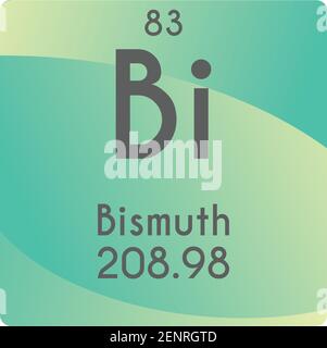 Bi Bismuth diagramme d'illustration du vecteur d'élément chimique de post-transition en métal, avec numéro atomique et masse. Conception plate à gradient simple pour l'enseignement, Illustration de Vecteur