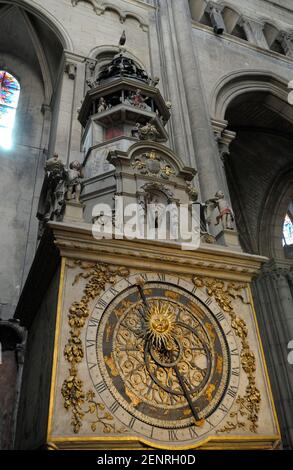 Horloge astronomique de Lyon, Cathédrale Saint-Jean-Baptiste, Lyon, France Banque D'Images