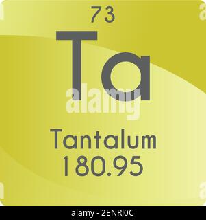 Ta Tantalum transition métal diagramme d'illustration du vecteur d'élément chimique, avec numéro atomique et masse. Conception plate à gradient simple pour l'enseignement, le laboratoire Illustration de Vecteur