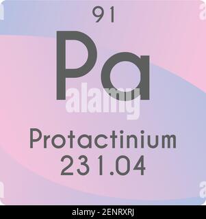 PA Protactinium Actinoïde diagramme d'illustration de vecteur d'élément chimique, avec numéro atomique et masse. Conception plate à gradient simple pour l'enseignement, le laboratoire Illustration de Vecteur