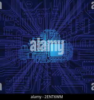 Sécurité du Cloud numérique Illustration de Vecteur