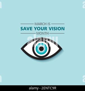 Illustration vectorielle de Save Your vision month observée en mois Mars Illustration de Vecteur