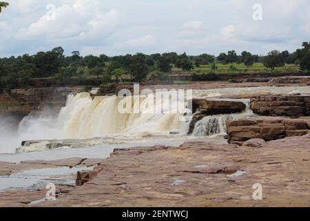 Belle chute d'eau de chitrakoot de chhatishgarh meilleure chute d'eau de chitrakoot de l'inde place du tourisme Banque D'Images