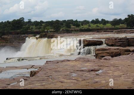 Belle chute d'eau de chitrakoot de chhatishgarh meilleure chute d'eau de chitrakoot de l'inde place du tourisme Banque D'Images