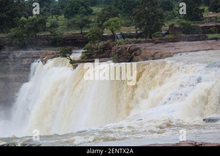 Belle chute d'eau de chitrakoot de chhatishgarh meilleure chute d'eau de chitrakoot de l'inde place du tourisme Banque D'Images