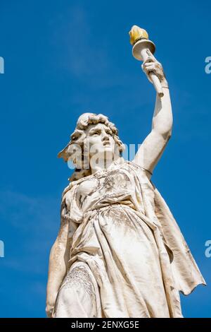 La Statue de la liberté ou Lady Liberty de Remedios est une réplique unique à Cuba. La copie est construit en marbre de la carrière de Carrare, en Italie Banque D'Images