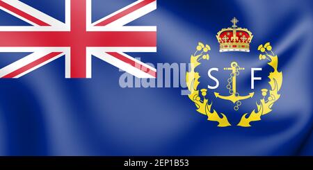 3D Ensign de l'Scottish Fisheries protection Agency. Illustration 3D. Banque D'Images