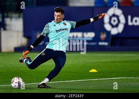 VALENCE, ESPAGNE - FÉVRIER 26 : gardien de but Daniel Cardenas de Levante lors du match LaLiga Santander entre Levante et Athletic Bilbao à Estadi Banque D'Images