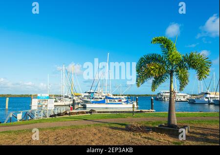 La marina de Bundaberg est le point de départ pour les excursions d'une journée à Lady Musgrave Island, la Grande barrière de corail du sud, Queensland, Queensland, Queensland, Australie Banque D'Images