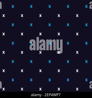 Petite croix de couleur blanche et bleue sur fond bleu foncé pour les vêtements, l'impression sur papier, la couverture de livre, le présent Illustration de Vecteur