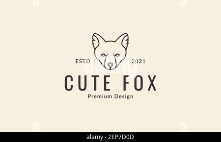 tête d'animal renard lignes cool logo design vecteur icône symbole illustration graphique Illustration de Vecteur