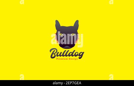 Animaux animaux animaux chien American Pit Bull Terrier tête abstrait noir logo design vecteur icône symbole illustration graphique Illustration de Vecteur