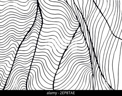 Vagues abstrait décoratif ornement coloriage page. Texture de l'élément décoratif Doodle. Répétition isolée. Vecteur fantaisie bohémienne dessinée à la main motif ondulé Illustration de Vecteur