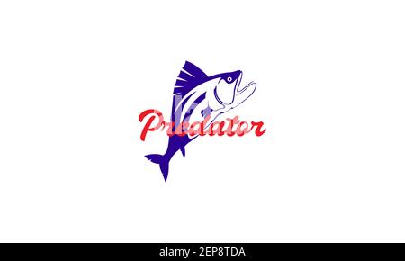 forme moderne poisson animal predator logo de la mer design icône de vecteur illustration du symbole Illustration de Vecteur