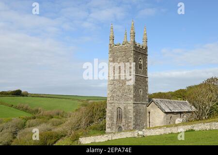 L'église Saint-Morwenna et Saint-Jean-Baptiste à Morwenstow, Cornouailles, Royaume-Uni Banque D'Images