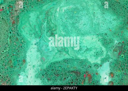 arrière-plan abstrait de peinture acrylique verte Banque D'Images