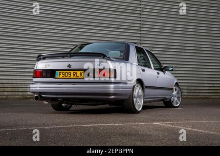 Ford Sierra Saphire Cosworth 1988, voiture de performance des années 1980 Banque D'Images