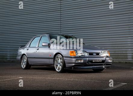 Ford Sierra Saphire Cosworth 1988, voiture de performance des années 1980 Banque D'Images