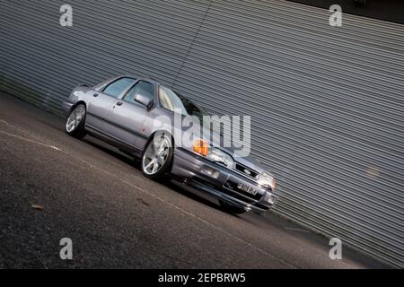 Ford Sierra Saphire Cosworth 1988, voiture de performance des années 1980 Banque D'Images