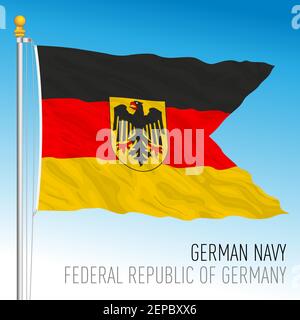 Drapeau de la marine allemande, état fédéral de l'Allemagne, europe, illustration vectorielle Illustration de Vecteur