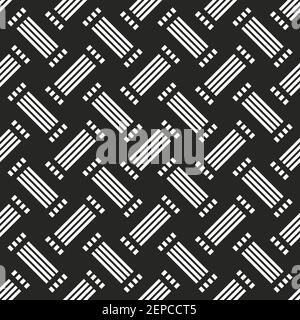 Motif géométrique abstrait sans couture noir et blanc pour page web, textures, carte, poster, tissu, textile. Motif graphique monochrome répétitif. Moderne Illustration de Vecteur
