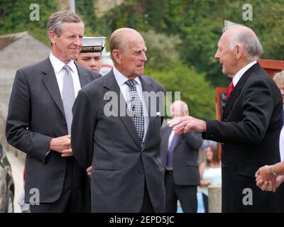 Newquay, Cornwall, Angleterre, 1er juillet 2014. HRH Philip Duke d'Édimbourg ouvre une nouvelle installation de club d'aviron Newquay Harbour, crédit : Robert Taylor/Alay Li Banque D'Images