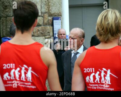 Newquay, Cornwall, Angleterre, 1er juillet 2014. HRH Philip Duke d'Édimbourg ouvre une nouvelle installation de club d'aviron Newquay Harbour, crédit : Robert Taylor/Alay Li Banque D'Images