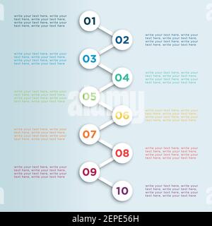 Nombre de puces liées dans le modèle d'infographique cercles blancs Illustration de Vecteur