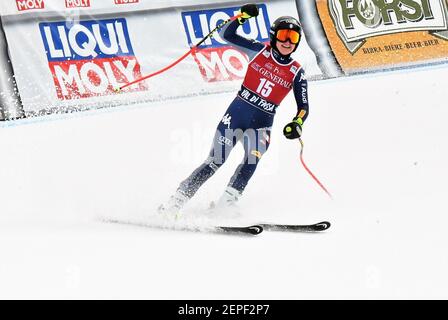 La Volata, Val di Fassa, Italie, 27 février 2021, Laura Pirovano (15 ITA) pendant la coupe du monde de ski AUDI FIS 2021 Val di Fassa - Downhill Women, ski alpin - photo Lorena Bonapace / LM Banque D'Images