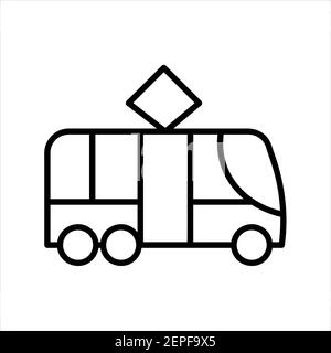 Icône plate de trolleybus. Pictogramme pour le Web. Trait. Isolé sur fond blanc. Vecteur eps10 Banque D'Images