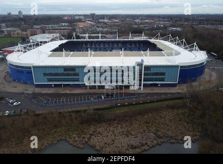 Leicester, Leicestershire, Royaume-Uni. 22 février 2021. Vue générale sur le King Power Stadium, la maison de Leicester City. Crédit Darren Staples/Alamy. Banque D'Images
