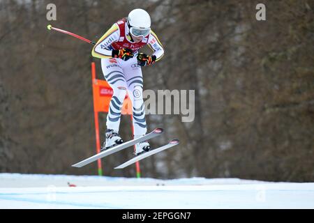 Val Di Fassa, Italie. 27 février 2021. Kira Weidle pendant 2021 AUDI FIS coupe du monde de ski Val di Fassa - Downhill Women, course de ski alpin à Val di Fassa, Italie, février 27 2021 crédit: Independent photo Agency/Alay Live News Banque D'Images