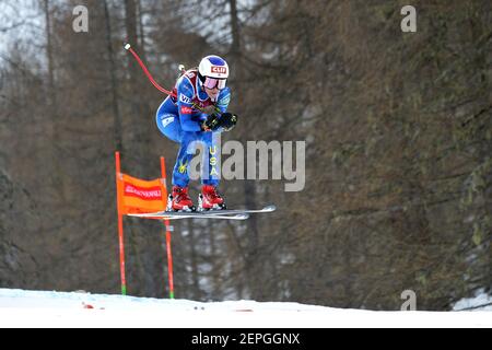 Val Di Fassa, Italie. 27 février 2021. Isabella Wright pendant 2021 coupe du monde de ski AUDI FIS Val di Fassa - Downhill Women, course de ski alpin à Val di Fassa, Italie, février 27 2021 crédit: Independent photo Agency/Alay Live News Banque D'Images