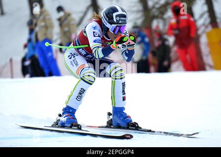 Val Di Fassa, Italie. 27 février 2021. Lika Stuhec en 2021 coupe du monde de ski AUDI FIS Val di Fassa - Downhill Women, course de ski alpin à Val di Fassa, Italie, février 27 2021 crédit: Independent photo Agency/Alay Live News Banque D'Images