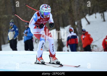 Val Di Fassa, Italie. 27 février 2021. Michelle Gisin pendant 2021 coupe du monde de ski AUDI FIS Val di Fassa - Downhill Women, course de ski alpin à Val di Fassa, Italie, février 27 2021 crédit: Independent photo Agency/Alay Live News Banque D'Images