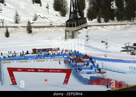 La Volata, Val di Fassa, Italie, 27 février 2021, piste de Funivia volata skiworldcup pendant 2021 AUDI FIS ski World Cup Val di Fassa - Downhill Women, ski alpin - photo Giorgio Panacci / LM crédit: LiveMedia/Alay Live News Banque D'Images