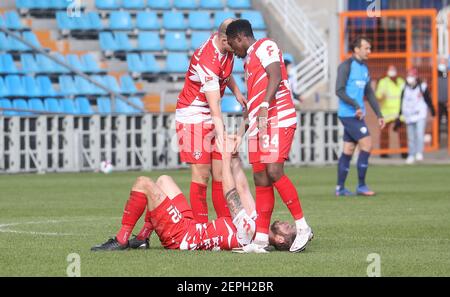 Firo: 02/27/2021 Soccer: Soccer: 2ème saison Bundesliga 2020/21 VfL Bochum - Wurzburg, Kickers Wurzburg, Wuerzburg 3: 0 Frank Ronstadt, Enttauschung, Enttauschung | usage dans le monde entier Banque D'Images