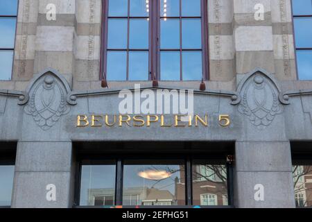 Entrée immeuble Euronext à Amsterdam, pays-Bas 24-2-2021 Banque D'Images