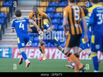 Londres, Royaume-Uni. 27 février 2021. Josh Magennis du Hull City FC lors du match EFL Sky Bet League 1 entre AFC Wimbledon et Hull City à Plough Lane, Londres, Angleterre, le 27 février 2021. Photo de Steve ball. Utilisation éditoriale uniquement, licence requise pour une utilisation commerciale. Aucune utilisation dans les Paris, les jeux ou les publications d'un seul club/ligue/joueur. Crédit : UK Sports pics Ltd/Alay Live News Banque D'Images