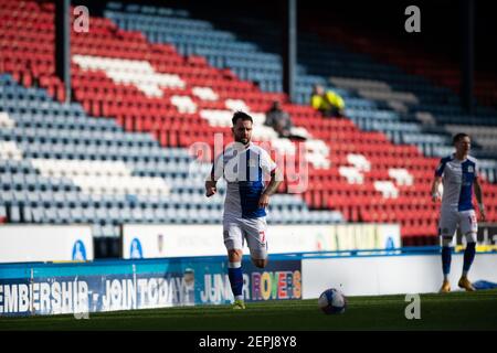 BLACKBURN, ANGLETERRE. 27 FÉVRIER Adam Armstrong de Blackburn Rovers à bord du ballon lors du match de championnat Sky Bet entre Blackburn Rovers et Coventry City à Ewood Park, Blackburn, le samedi 27 février 2021. (Credit: Pat Scaasi | MI News) Credit: MI News & Sport /Alay Live News Banque D'Images