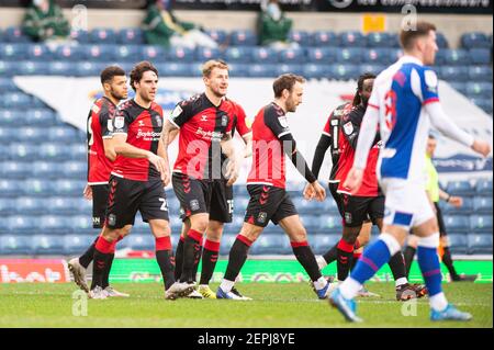 BLACKBURN, ANGLETERRE. 27 FÉVRIER Matthew James, de Coventry City, marque le premier but de son équipe lors du match du championnat Sky Bet entre Blackburn Rovers et Coventry City à Ewood Park, Blackburn, le samedi 27 février 2021. (Credit: Pat Scaasi | MI News) Credit: MI News & Sport /Alay Live News Banque D'Images