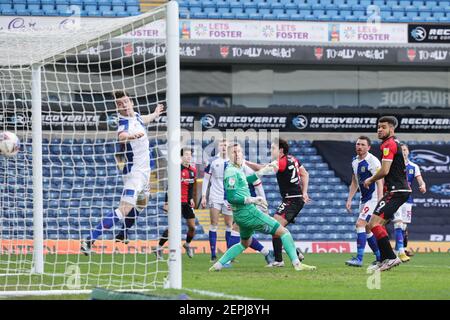 BLACKBURN, ANGLETERRE. 27 FÉVRIER Matthew James, de Coventry City, marque le premier but de son équipe lors du match du championnat Sky Bet entre Blackburn Rovers et Coventry City à Ewood Park, Blackburn, le samedi 27 février 2021. (Credit: Pat Scaasi | MI News) Credit: MI News & Sport /Alay Live News Banque D'Images