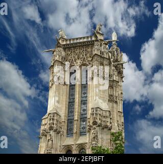 Tour Saint-Jacques, est un monument situé dans le 4ème arrondissement de Paris, France Banque D'Images