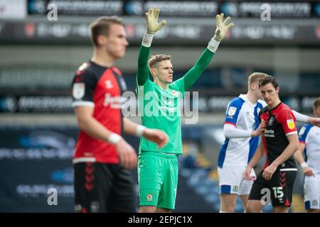 BLACKBURN, ANGLETERRE. 27 FÉVRIER Thomas Kaminski de Blackburn Rovers lors du match de championnat Sky Bet entre Blackburn Rovers et Coventry City à Ewood Park, Blackburn, le samedi 27 février 2021. (Credit: Pat Scaasi | MI News) Credit: MI News & Sport /Alay Live News Banque D'Images